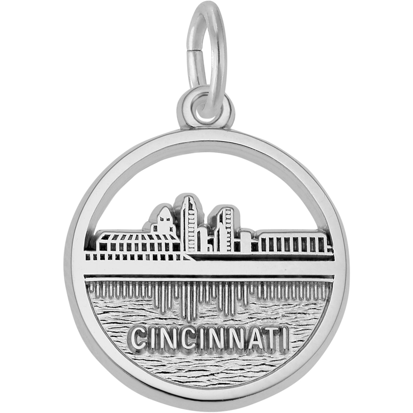 Cincinnati Skyline Charm - Metal - Sterling Silver