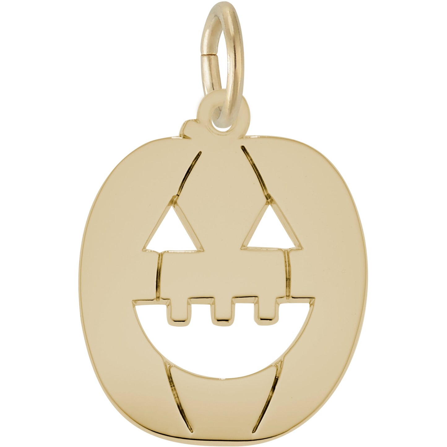 Sterling Silver Jack O Lantern Charm - 19mm x 19mm