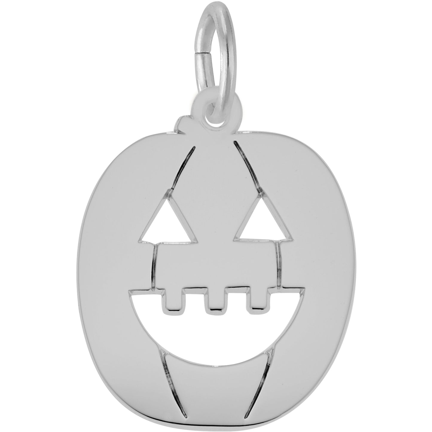 Sterling Silver Jack O Lantern Charm - 19mm x 19mm