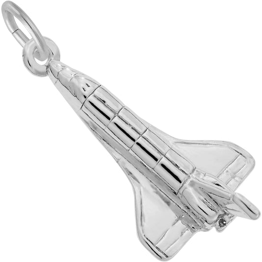 Space Shuttle Charm - Metal - Sterling Silver