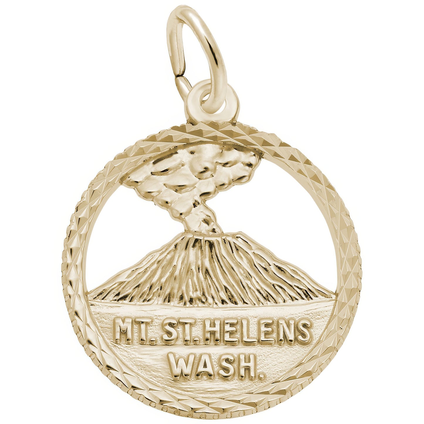 Mt. St. Helens Faceted Charm - Metal - Sterling Silver