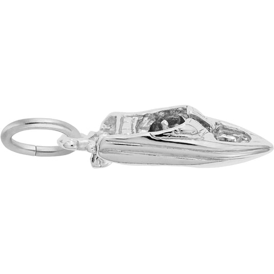 Speedboat Charm - Metal - Sterling Silver