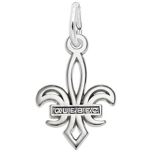Small Quebec Fleur De Lis Charm - Metal - Sterling Silver