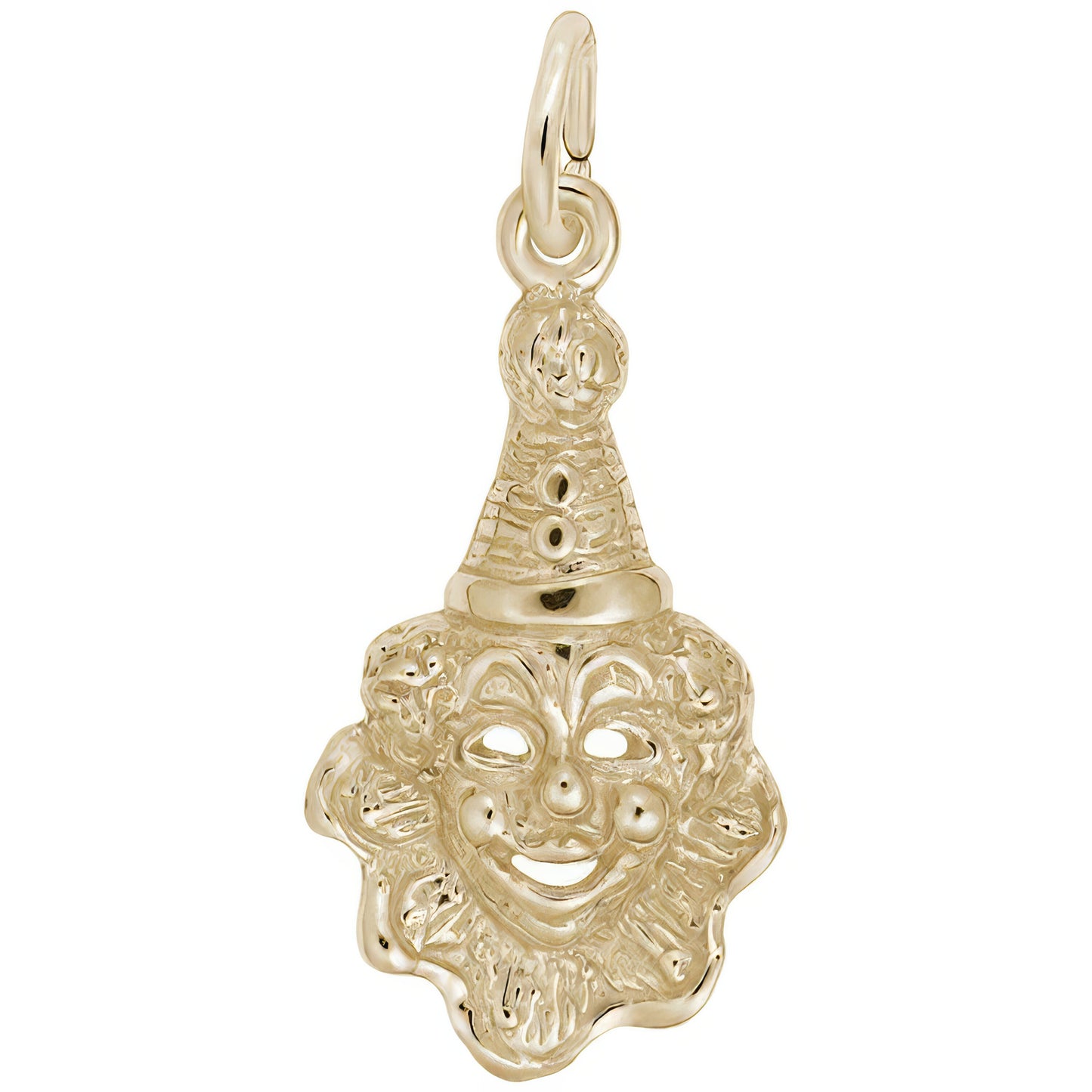 Clown Face Charm - Metal - Sterling Silver