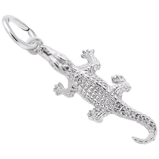 Sterling Silver Alligator Charm - 23mm x 10mm