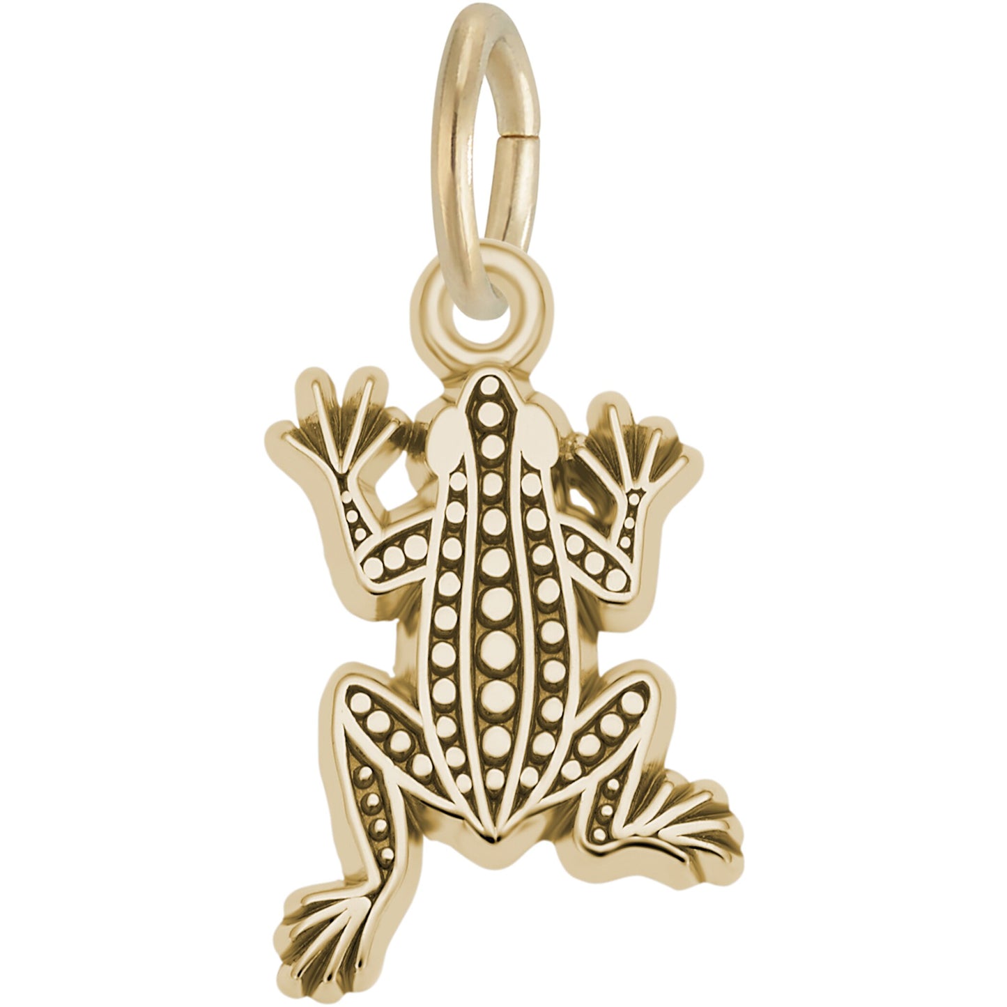 Flat Leopard Frog Charm - Metal - Sterling Silver