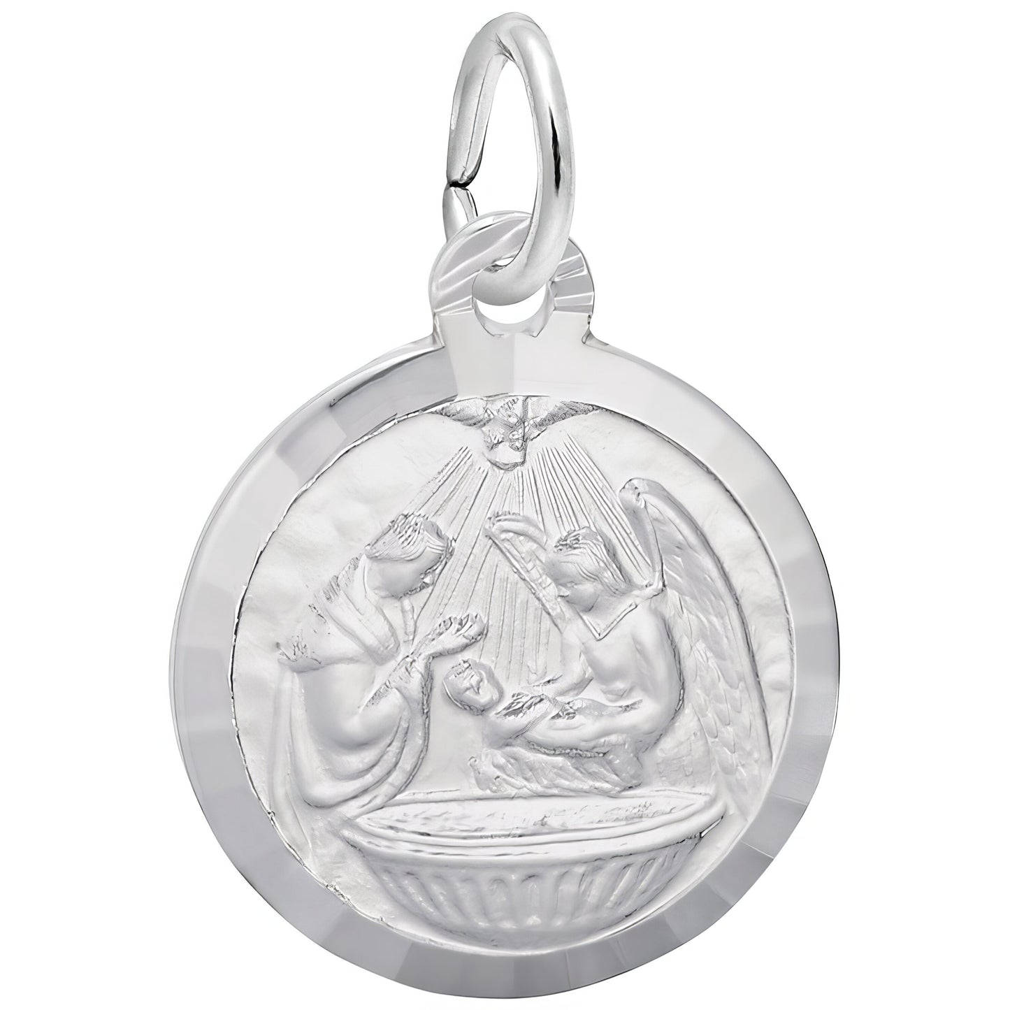 Sterling Silver Baptism Charm - 13mm x 13mm