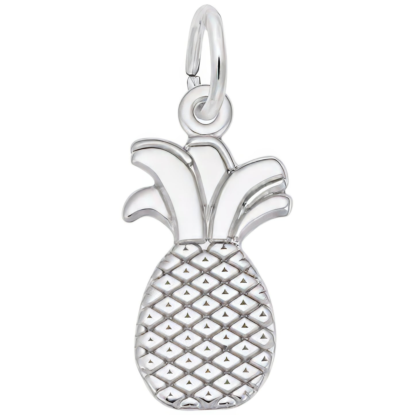 Flat Pineapple Charm - Metal - Sterling Silver