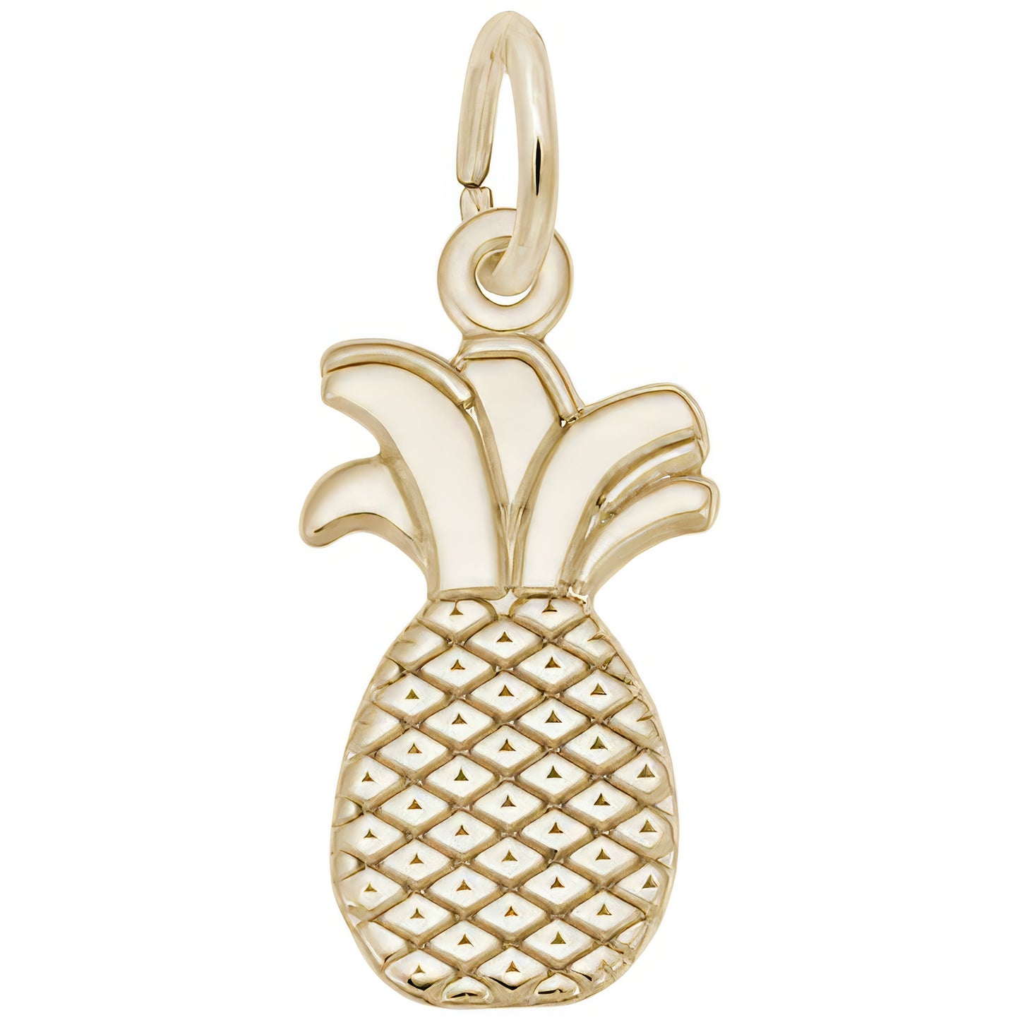 Flat Pineapple Charm - Metal - Sterling Silver