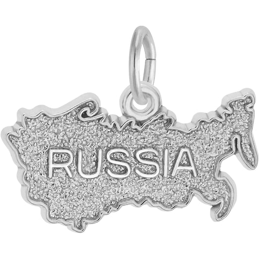 Sterling Silver Russia Charm - 16mm x 21mm