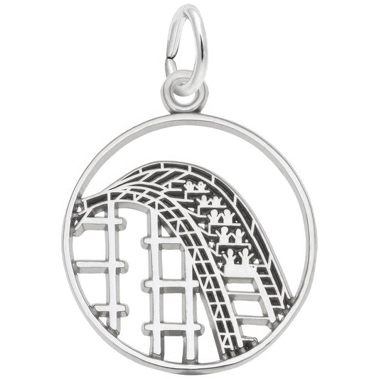 Sterling Silver Roller Coaster Charm - 19mm x 19mm
