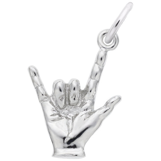 Charms Sterling Silver I Love You Hand Sign Charm