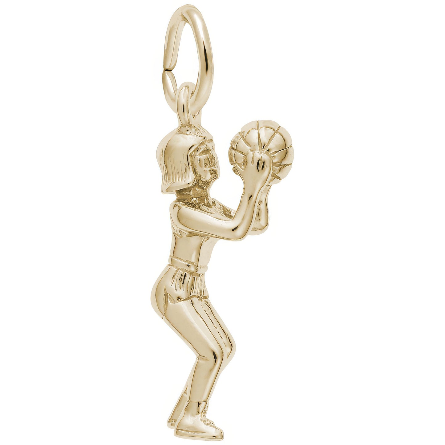 Shootin Hoops Charm - Metal - Sterling Silver