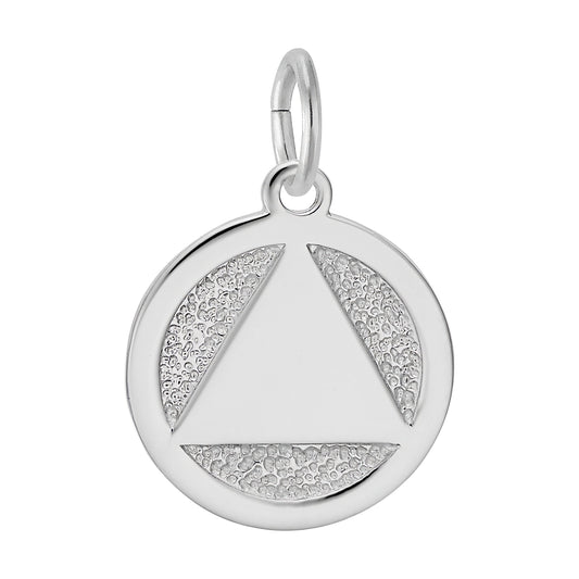 Sterling Silver Aa Symbol Charm - 15mm x 15mm
