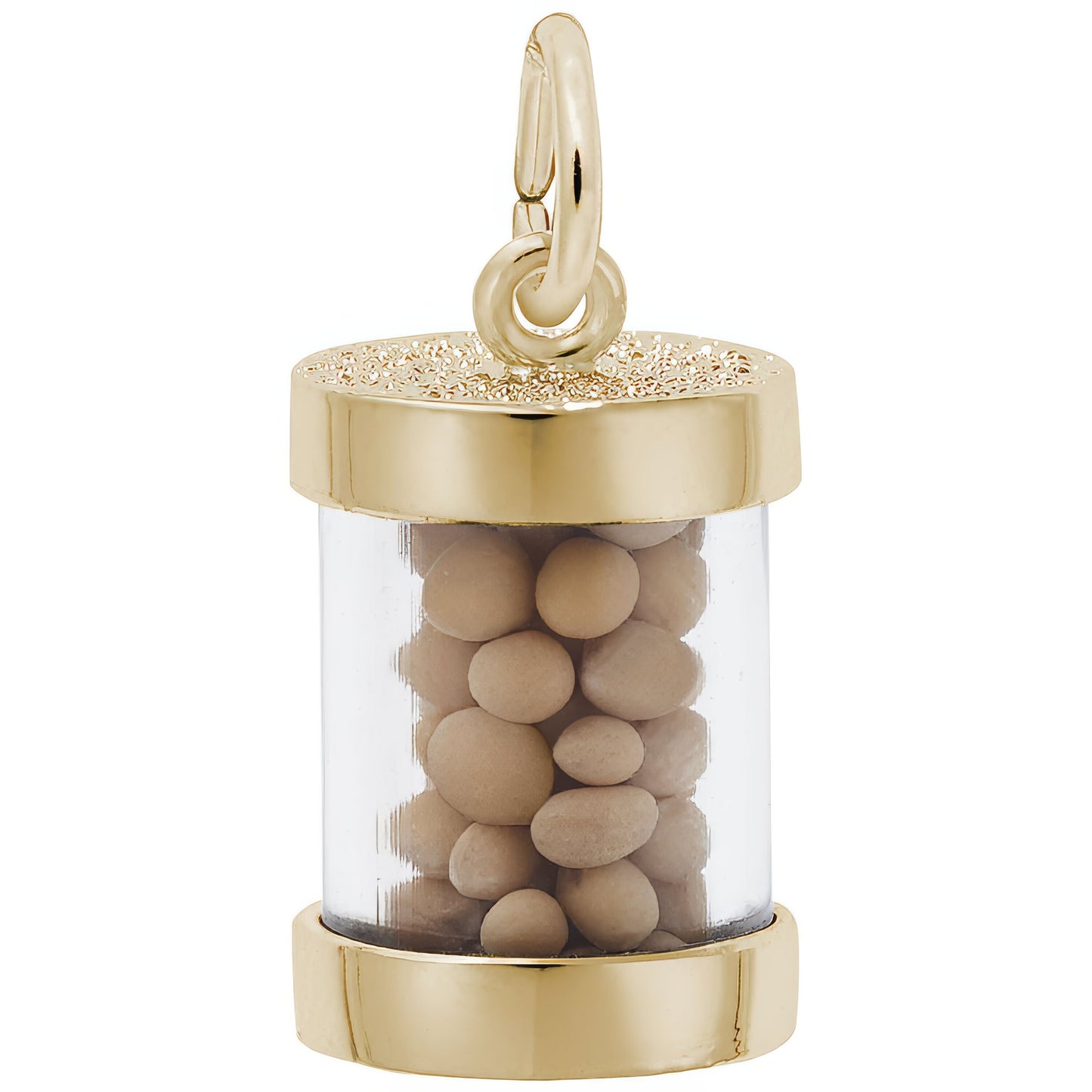 Charms Sterling Silver Mustard Seeds Capsule 3D Charm