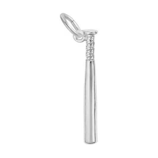 Baseball Bat Charm - Metal - Sterling Silver