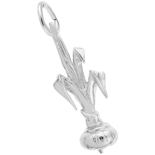 Onion Charm - Metal - Sterling Silver