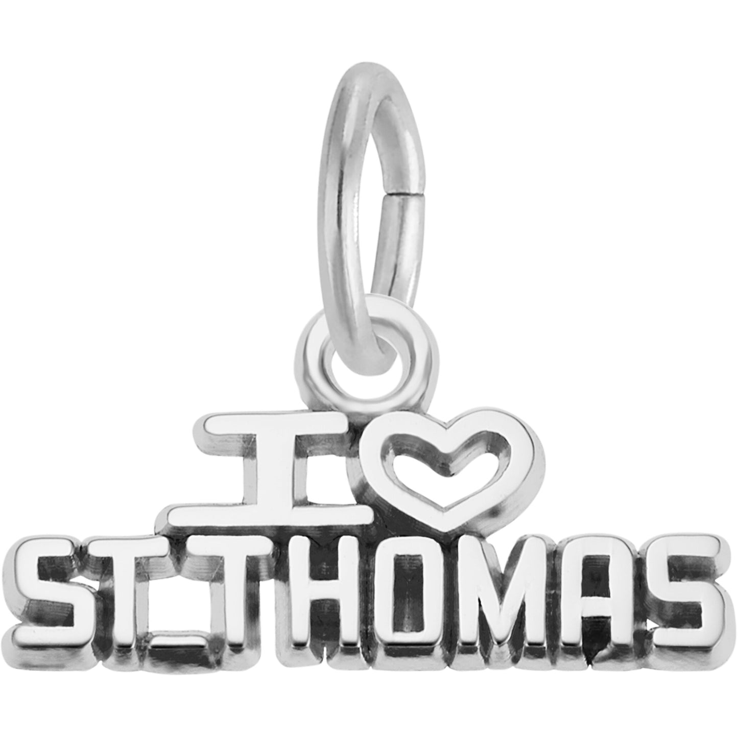 I Love St. Thomas Charm - Metal - Sterling Silver