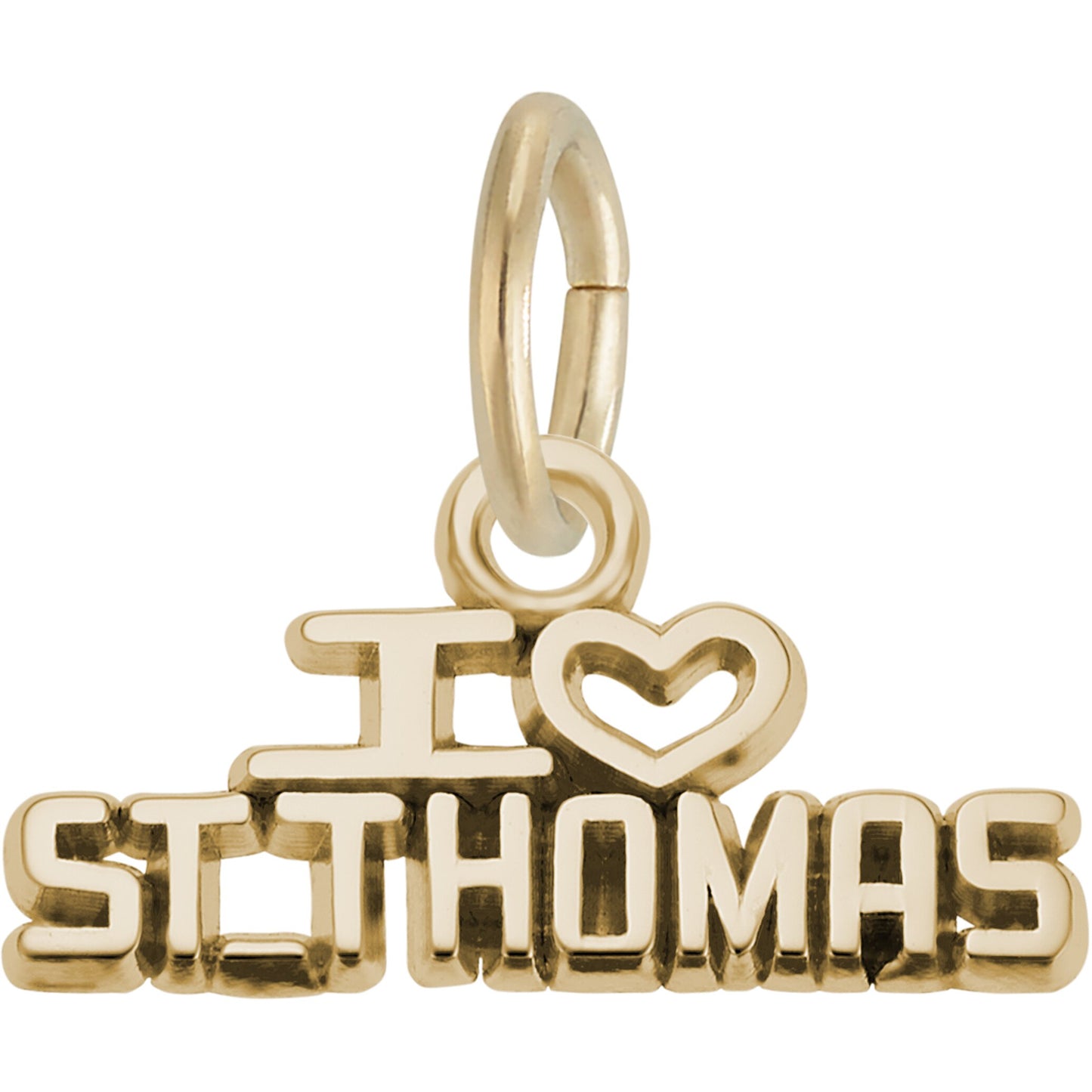 I Love St. Thomas Charm - Metal - Sterling Silver