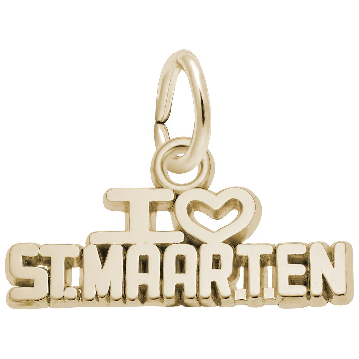 I Love St. Maarten Charm - Metal - Sterling Silver