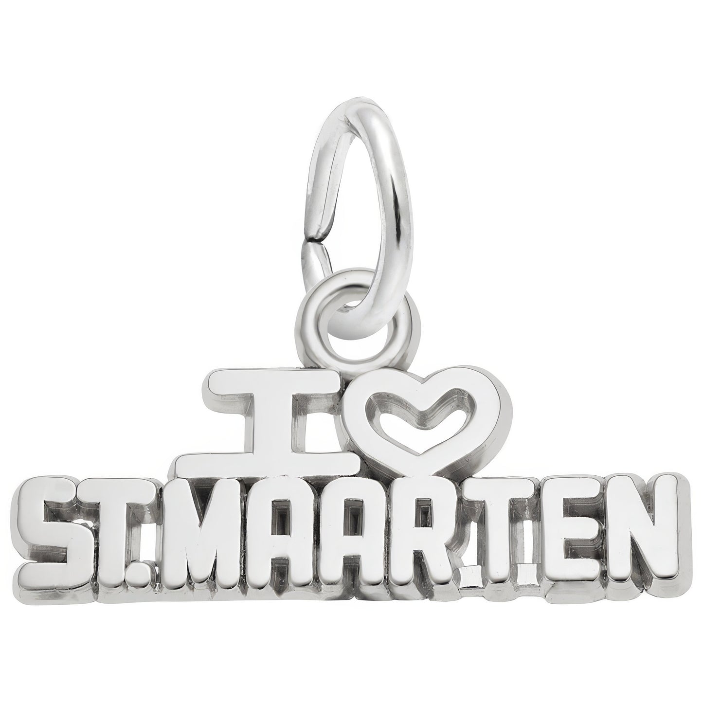 I Love St. Maarten Charm - Metal - Sterling Silver