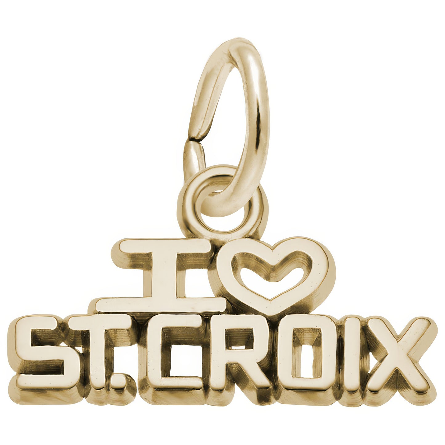 I Love St. Croix Charm - Metal - Sterling Silver