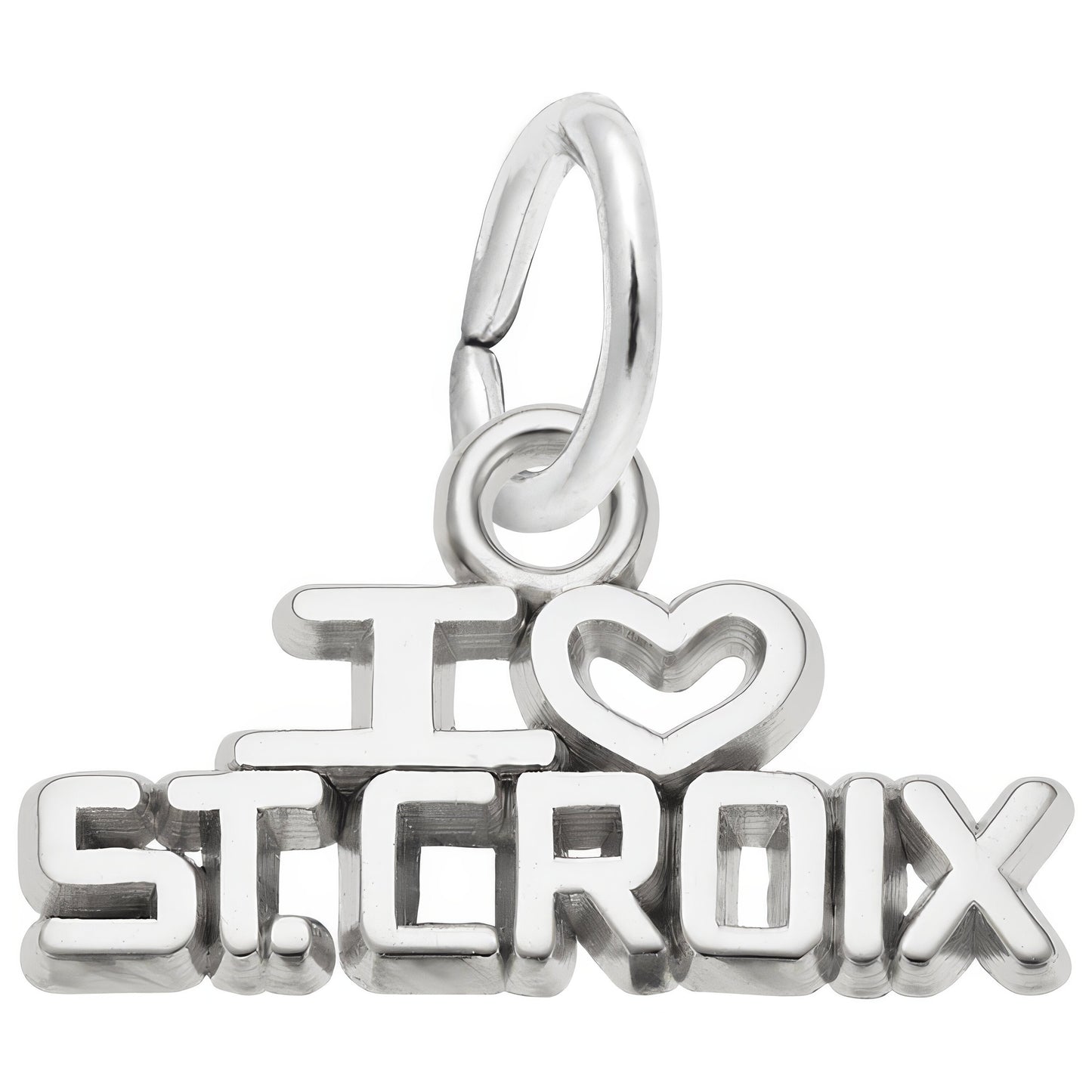 I Love St. Croix Charm - Metal - Sterling Silver