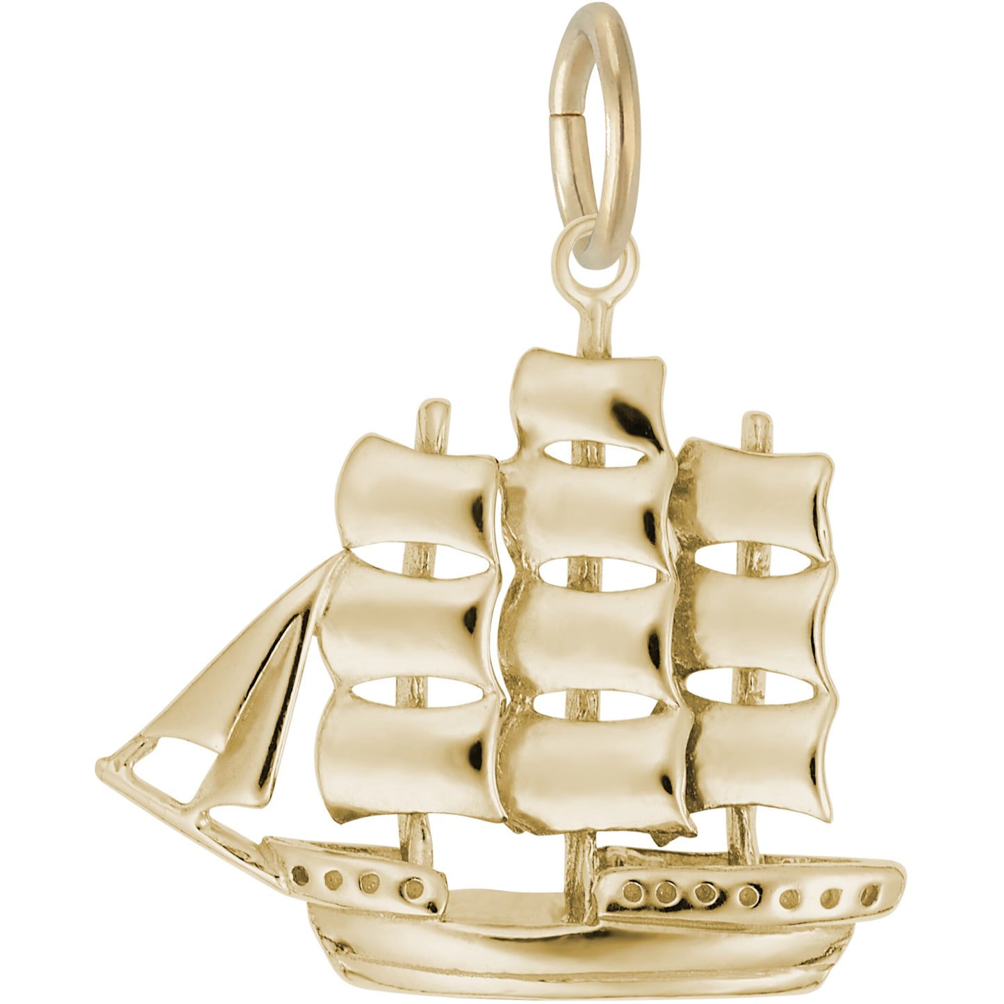 Full-Rigged Ship Charm - Metal - Sterling Silver