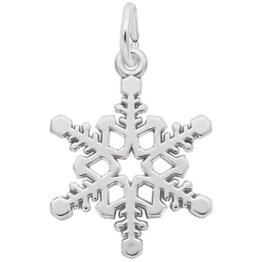 Sterling Silver Snowflake Charm - 18mm x 19mm