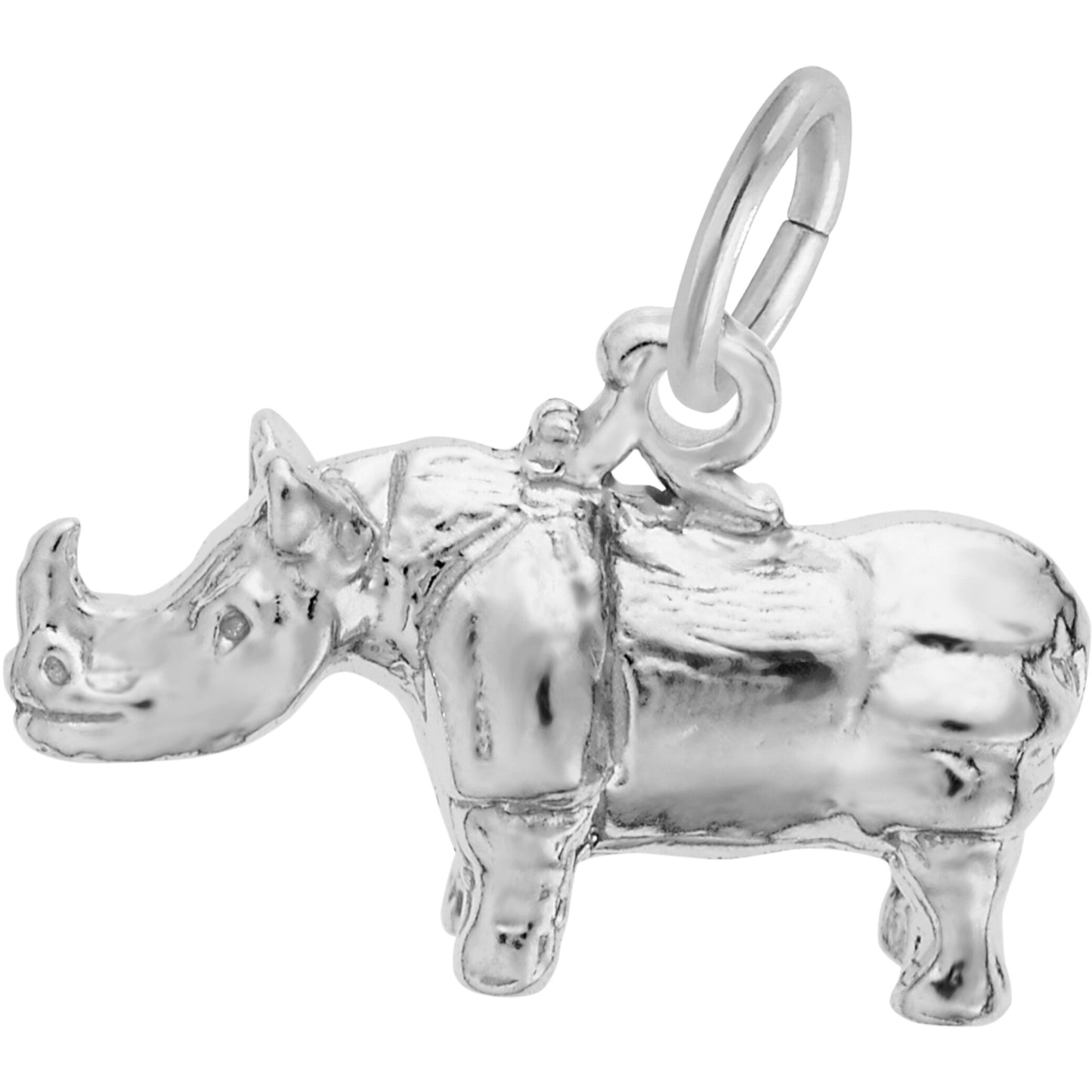Rhino Charm - Metal - Sterling Silver