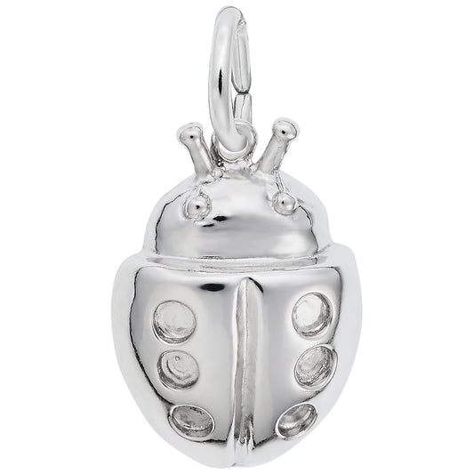 Sterling Silver Ladybug Charm - 18mm x 13mm