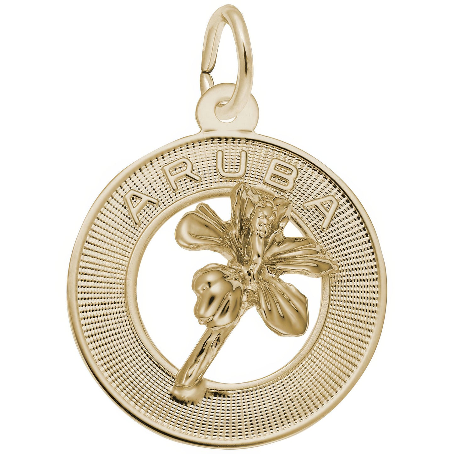 Aruba Hibiscus Ring Charm - Metal - Sterling Silver