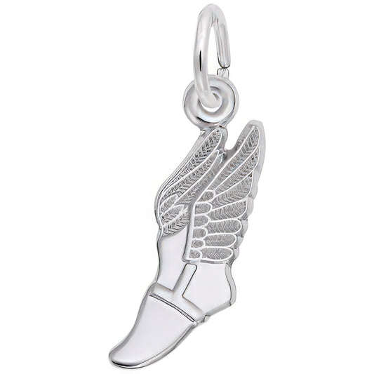 Sterling Silver Winged Shoe Charm - 18mm x 9mm