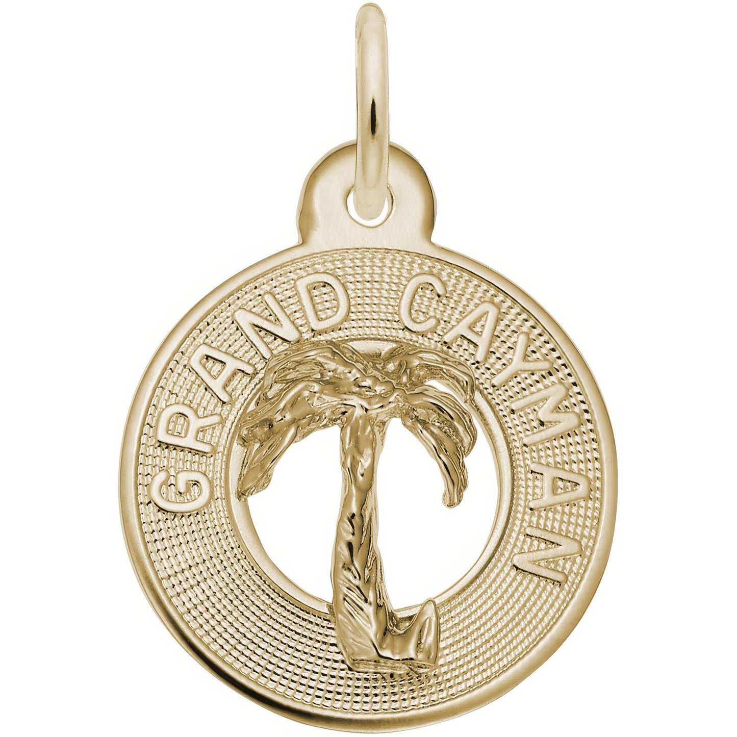 Small Grand Cayman Palm Tree Ring Charm - Metal - Sterling Silver