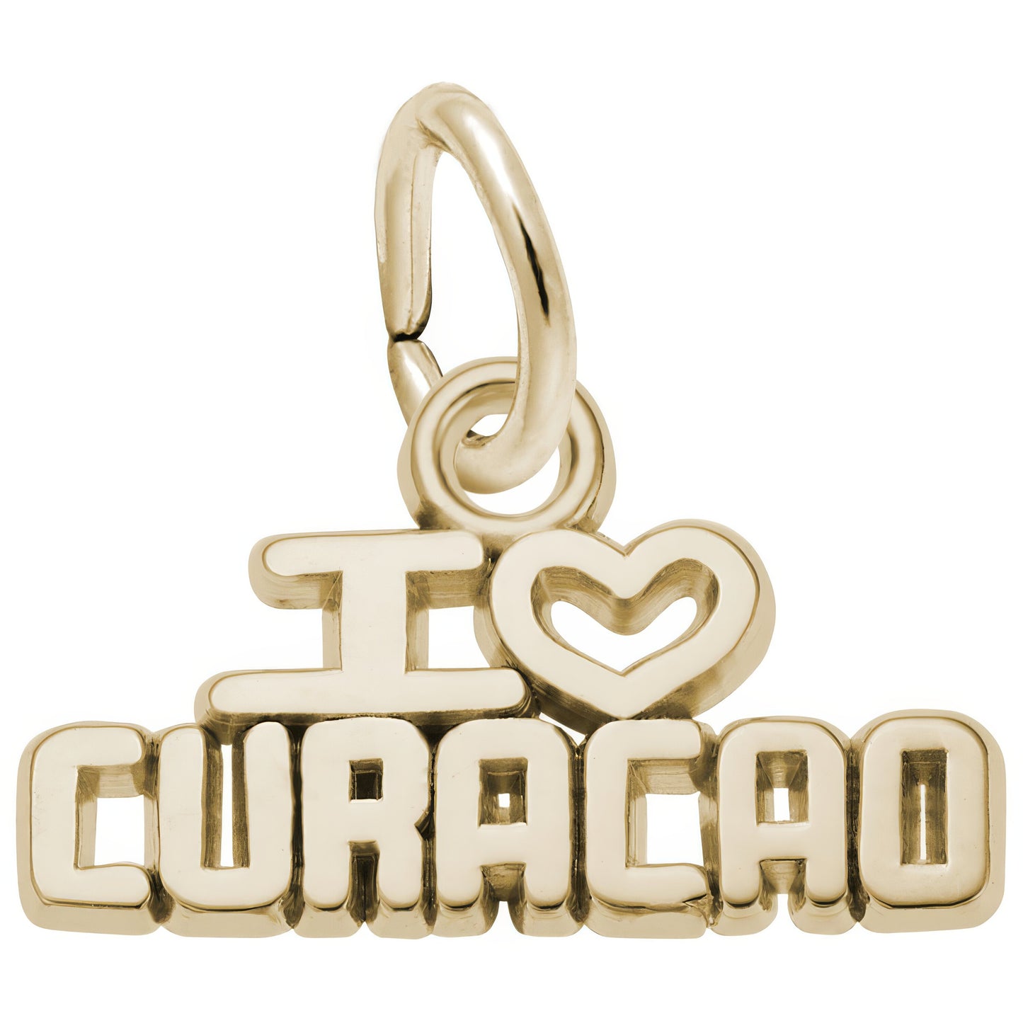 I Love Curacao Charm - Metal - Sterling Silver