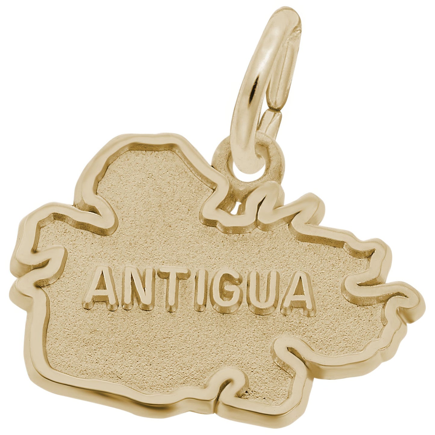 Antigua Map Charm - Metal - Sterling Silver