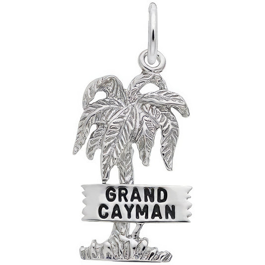Grand Cayman Palm Tree Charm - Metal - Sterling Silver