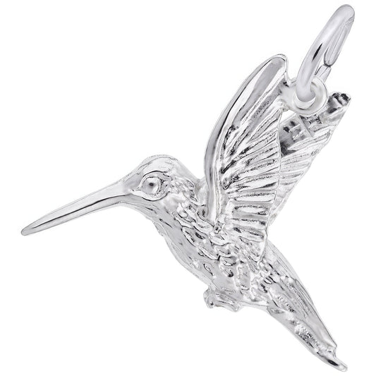 Charms Sterling Silver Hummingbird 3D Charm