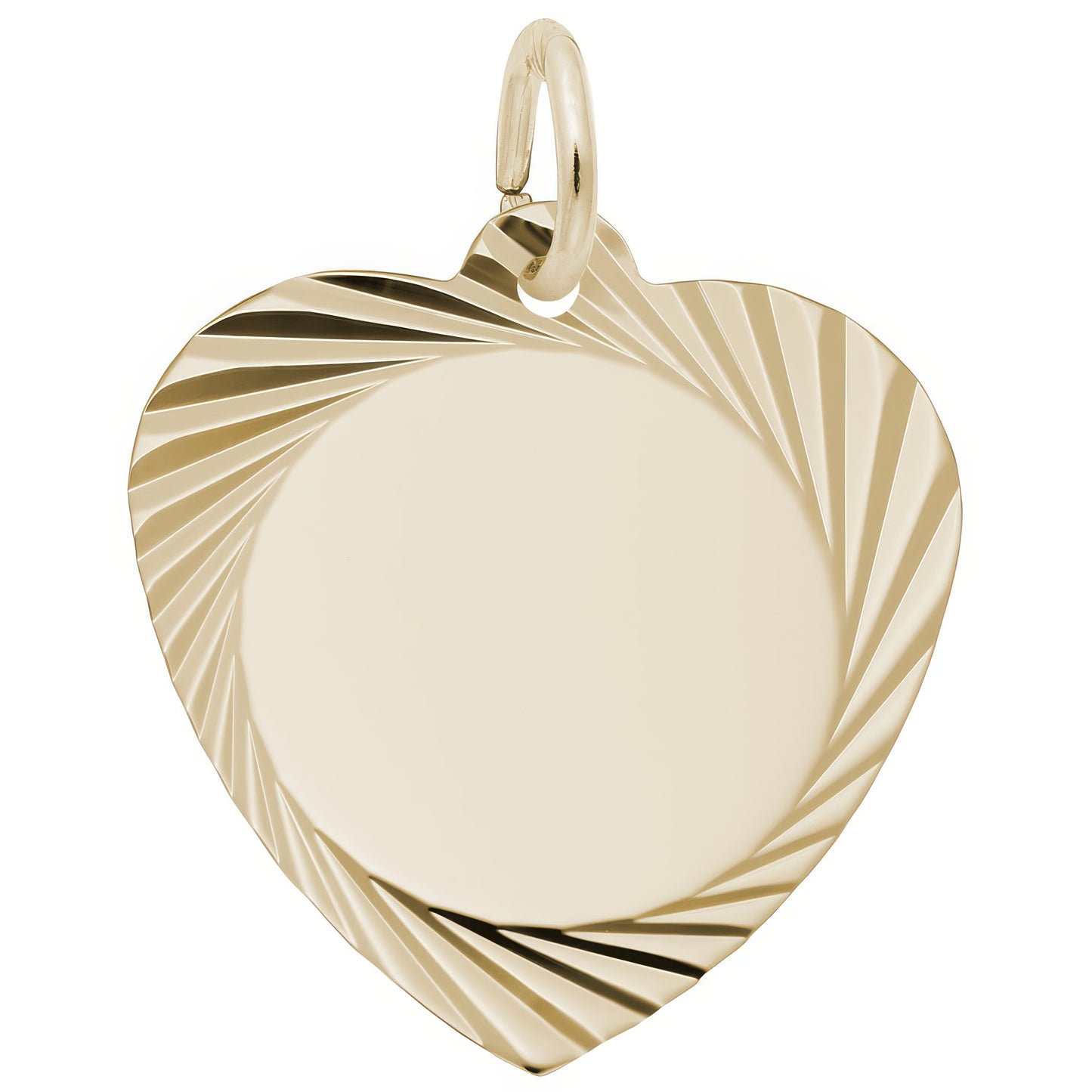 Medium Faceted Heart Charm - Metal - Sterling Silver