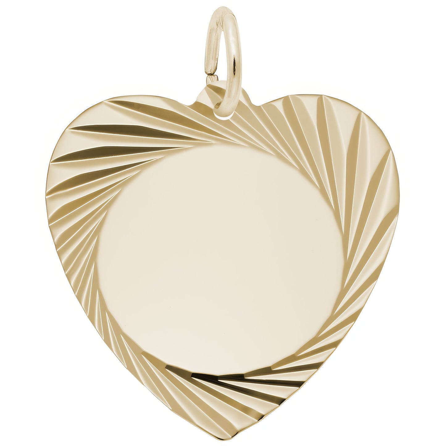 Large Faceted Heart Charm - Metal - Sterling Silver