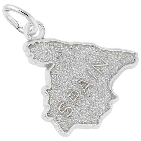 Sterling Silver Spain Map Charm