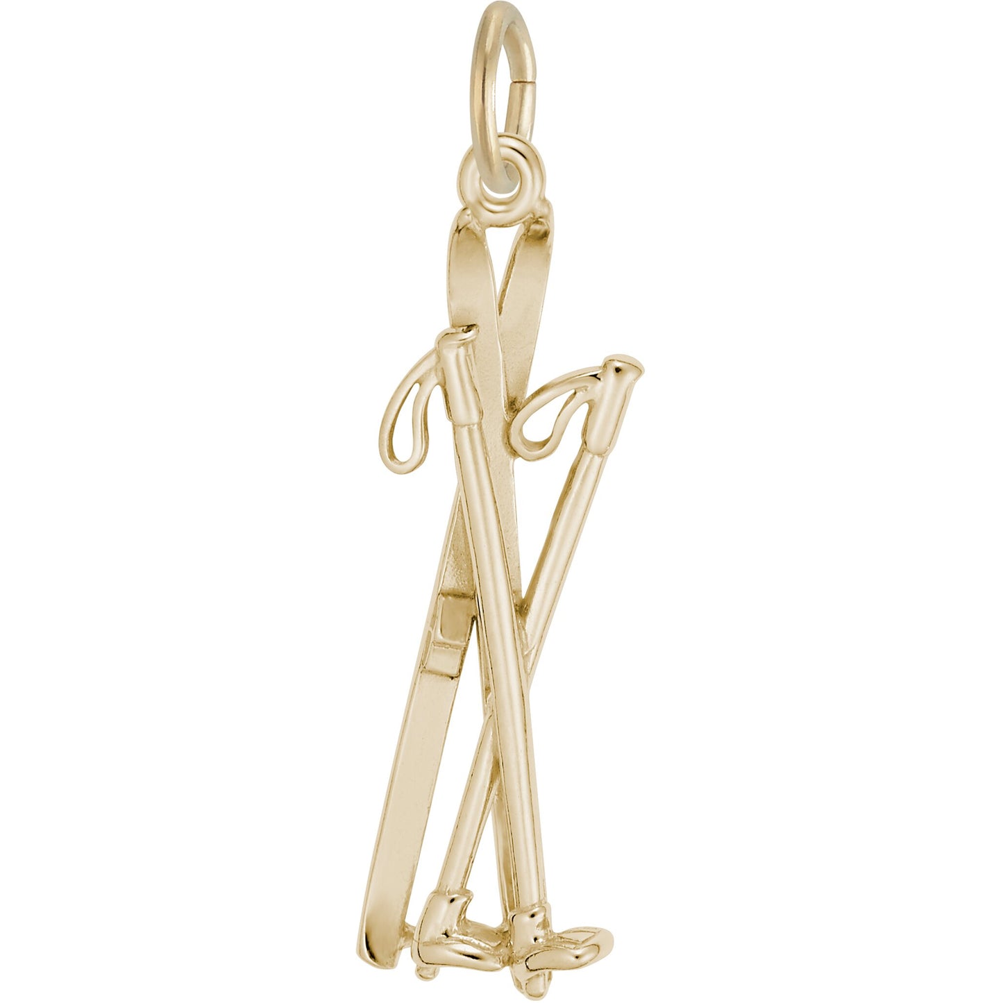 Skis and Poles Charm - Metal - Sterling Silver