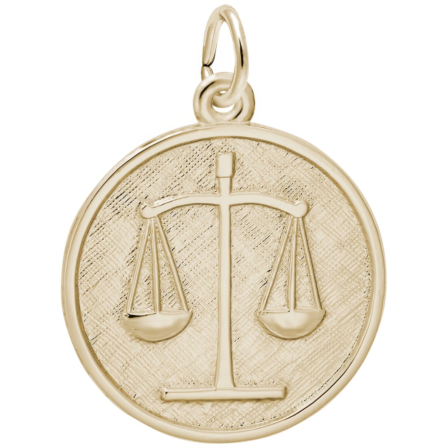 Round Scales of Justice Charm - Metal - Sterling Silver