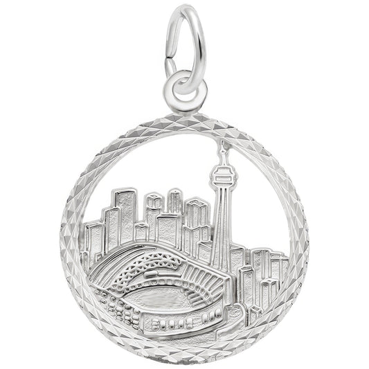 Toronto Skyline Faceted Charm - Metal - Sterling Silver
