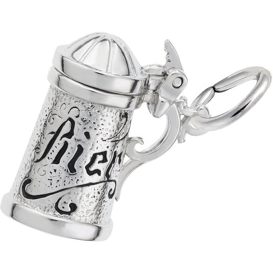 Beer Stein Charm - Metal - Sterling Silver