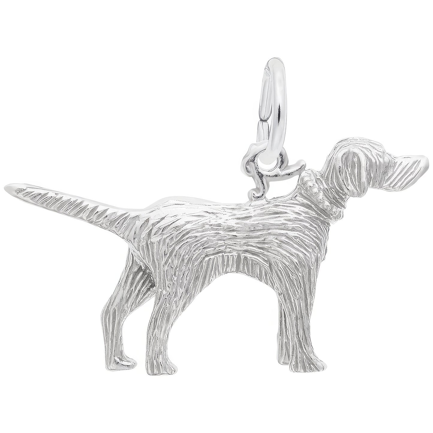 Setter Dog Charm - Metal - Sterling Silver
