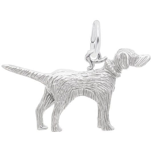 Setter Dog Charm - Metal - Sterling Silver