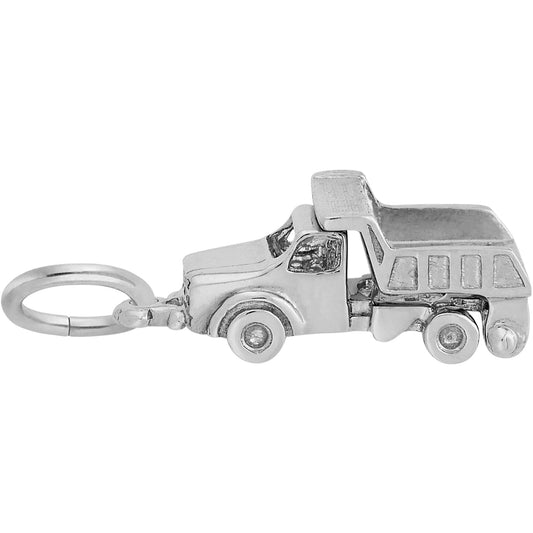 Dump Truck Charm - Metal - Sterling Silver