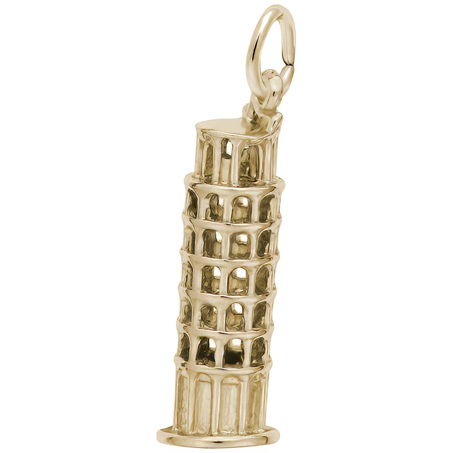 Sterling Silver Leaning Tower Of Pisa Charm - 19mm x 7mm