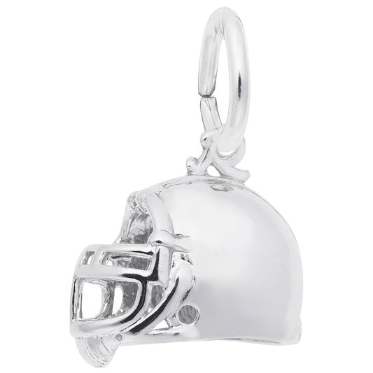 Classic Football Helmet Charm - Metal - Sterling Silver